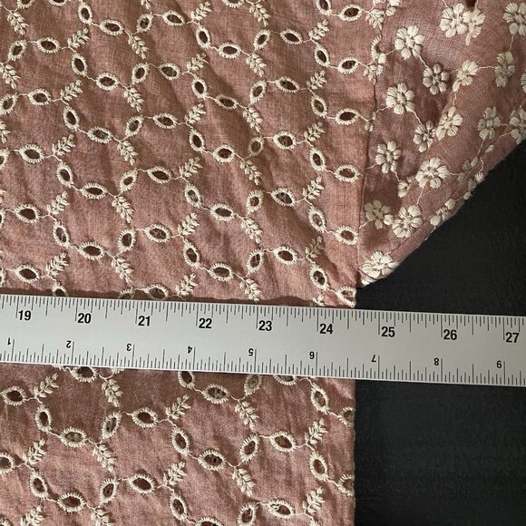 ZARA Top XL Openwork Floral Eyelet Embroidered Crochet Lace Boho Peasant Beachy - Picture 11 of 13